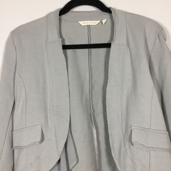 Soft Surroundings jacket with sheer floaty detail on hem & cuff open front sz XS - Picture 2 of 10